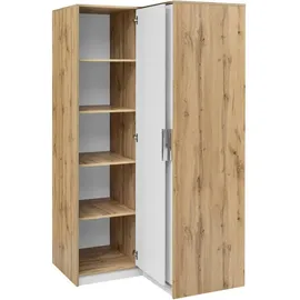 beautysofa Eckschrank Livo 108,5 x 200 x 106,5 cm Schwarz/Eiche