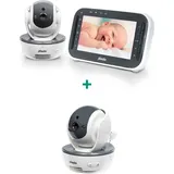 Alecto DVM200XL - Babyphone mit Kamera und 5"-Farbdisplay, Weiß/Anthrazit - Weiß/Grau