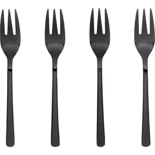 Broste Copenhagen HUNE Kuchengabel Titanium Mat Black 4tlg.,