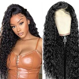 Human Hair Wig Lace Closure Wig Water Wave with Baby Hair 150% Density Pre Plucked Free Part Wig Brazilian Remy Hair Real Unprocessed Virgin Hair Echthaar Perücke for Women 22 Zoll