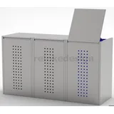 reinkedesign Mülltonnenbox BOXXI mit Kippdeckel 3x120L, Edelstahl , Mülltonnenhaus, Mülltonnenverkleidung
