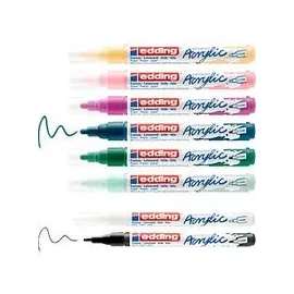 edding Acrylmarker Set 8 St. Blau/Schwarz/Silber/Mehrfarbig