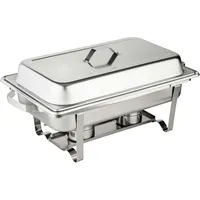 Speisewärmer Chafing Dish Set Basic GN 1/1 | rechteckig 61x36x32cm | Volumen 9 Liter | Silber Edelstahl | Buffet Catering Rechaud Gastronomie Wärmebeh