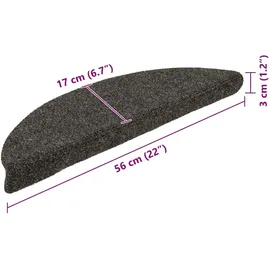 vidaXL Stufenmatten Selbstklebend 20 Stk. 56x17x3 cm Anthrazit Halbrund