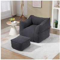 OKWISH Sitzsack Lazy Sofa/Fußhocker, Komfort-Schaukelstuhl mit hoher Rückenlehne (Couchsessel für Erwachsene und Kinder, für drinnen und draußen) schwarz