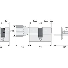ABUS KXP20S Knaufzylinder Z30/K30 mit Knauf