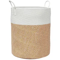 VidaXL Aufbewahrungskorb Braun und Weiß Ø38x46 cm Baumwolle