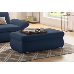 Polsterhocker INOSIGN "Avesa", blau (dunkelblau), B:136cm H:43cm T:64cm, 100% Polyester, Hocker, Mit großem Staufach, passend zur Serie "Avesa", B/T/H: 136/64/43 cm