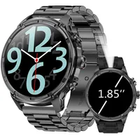 Militär Stahl Gear Smartwatch Herren, 1,85" AMOLED Display Smartwatch mit Telefonfunktion/LED Taschenlampe/750mAh Akku, 120+ Sportmodi Fitnessuhr mit Herzfrequenz SpO2 Schlafmonitor Android iOS