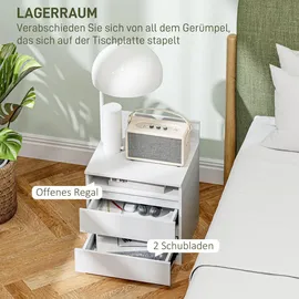 Homcom Nachttisch Weiß, Holzwerkstoff, 39.6x50.4x32.3 cm,