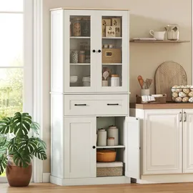 Homcom Küchenschrank Hochschrank mit Acrylglastüren 0 x 0 x 0 Weiß
