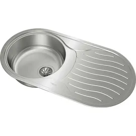 Teka DR 80 1C 1E oval rechts Auflagespüle Edelstahl Handbetätigung 840 x 500 mm