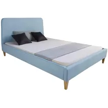Homestyle4u Polsterbett 140 x 200 cm Blau