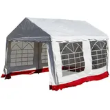 VCM Pavillon 4 x 3 m Weiß/Rot