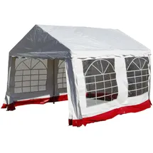 VCM Pavillon 4 x 3 m Weiß/Rot