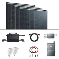 Hoymiles HMS-1600-4T 1,6kW Balkonkraftwerk mit 3,84kWh Speicher und 4x445W Solar...