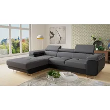 Sofnet Ecksofa Divo mit Schlaffunktion 3-Sitzer Schwarz
