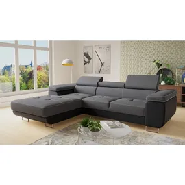 Sofnet Ecksofa Divo mit Schlaffunktion 3-Sitzer Schwarz