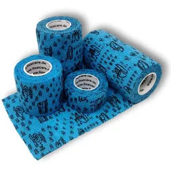LisaCare Kohäsive Bandagen - 2,5cm-10cm - Fahrzeuge Blau 4 St