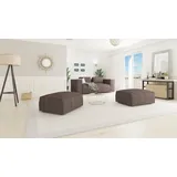s-style möbel Fußhocker Renne Cord 93 x 46 x 73 cm Braun
