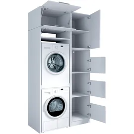 laundreezy Mehrzweckschrank-Set 118 x 238 x 68 cm Weiß