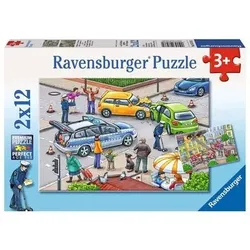 RAVENSBURGER 7578 Kinderpuzzle Mit Blaulicht unterwegs