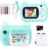 SUPBRO Kinderkamera,Selfie Fotoapparat Kinder Kamera Kinder mit 2,4-Zoll-Großbildschirm 1080P HD Print Sofortbildkamera 32GB Digitalkamera Kinder für 3-12 Jahre Geburtstag Kinder Hund