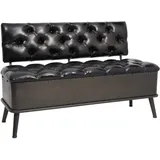 vidaXL Sitzbank Truhenbank Schwarz 110 x 52 x 75 cm