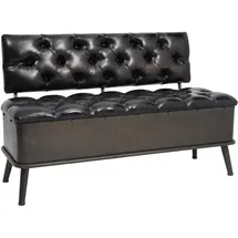 vidaXL Sitzbank Truhenbank Schwarz 110 x 52 x 75 cm