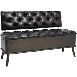 vidaXL Sitzbank Truhenbank Schwarz 110 x 52 x 75 cm