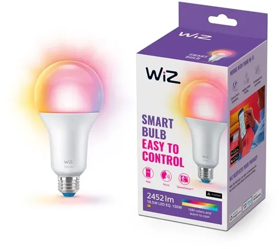 Color A80 E27 Smart LED Bulb (150W) - RGB/16 Million colors + Dimmable White LED