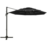 DOTMALL Sonnenschirm Sonnenschirm mit Aluminium-Mast 4-lagig 3x3 m schwarz