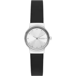 Quarzuhr SKAGEN "FREJA LILLE", schwarz, Armbanduhren, Damen, Armbanduhr, Damenuhr, analog, Lederarmband
