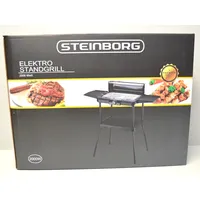Steinborg Standgrill Elektrischer Grill mit Ablagefächern Elektrogrill 2000W Neu