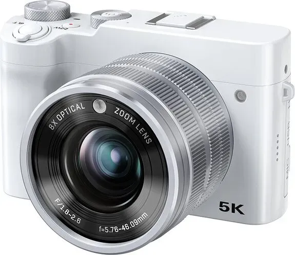 Songdian Digitalkamera mit 8-fach optischem Zoom, 5K, 64MP Dual-Objektivkamera, Vollfarb-Nachtsicht für Schüler, Teenager und Anfänger - Weiß