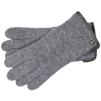 Roeckl Handschuhe Damen Wolle Leder-Paspel Flanell