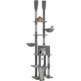 PETEPELA Kratzbaum deckenhoch Katzenbaum mit großen Höhle (grau)