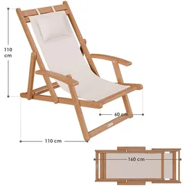 Juskys Sonnenliege Tavira 110 x 60 x 110 cm creme