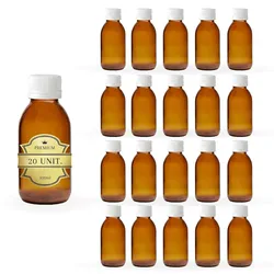 Espírito rebelde Rebellischer Geist – 20x Leere Braunglasflaschen à 100 ml mit Kunststoffdeckel – Flaschen für Ätherische Öle und Kosmetikprodukte