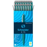 Schneider K 15 Druckkugelschreiber (dokumentenecht, Strichstärke: M, Schreibfarbe: grün) 20 Stück, grün