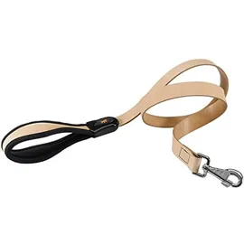 Ferplast Hundeleine aus Leder für große Hunde, gepolsterter Handgriff Giotto Länge 120 cm Breite 25 mm. Beige