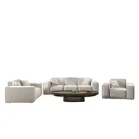 Fun Möbel Polstergarnitur Sofaset Designersofa CESINA 3-2-1 in Stoff, (inkl. 5 Zierkissen), Rundumbezug beige