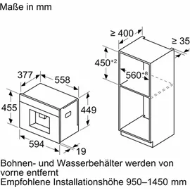 Bosch CTL7181B0 Einbau-Kaffeevollautomat