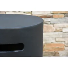 ELEMENTI Abdeckung für Gasflaschen in Beton-Optik schwarz, Faserbeton 5kg Gasbehälter