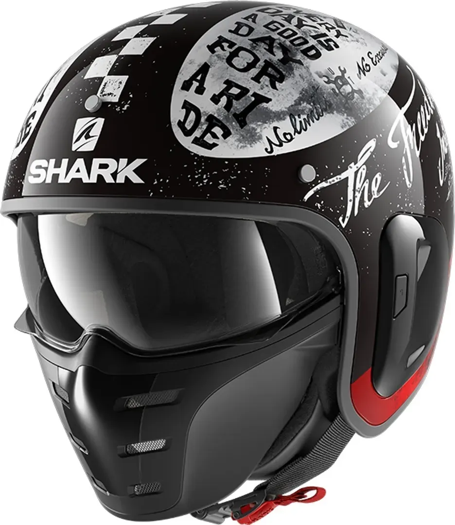 Shark S-Drak 2 Tripp In Jet Helm, zwart-wit, XS Voorman