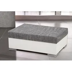 Hocker COLLECTION AB "John", weiß (altweiß, grau), B:100cm H:40cm T:70cm, Hocker, Frei im Raum stellbar, wahlweise mit Federkern