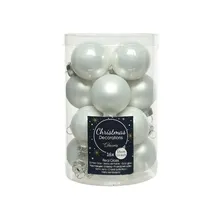 Kaemingk Weihnachtsbaumkugeln Glas 3,5 cm 16 Stück weiß