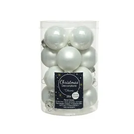 Kaemingk Weihnachtsbaumkugeln Glas 3,5 cm 16 Stück weiß