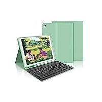 IVEOPPE Tastatur iPad 9. Generation, iPad 10.2" Tastatur mit Hülle (iPad 9./8./7. Generation), Magnetisch Abnehmbarer mit QWERTZ Layout Tastatur für iPad Air 3 und iPad Pro 10.5, Grün