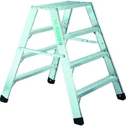 Podestleiter 2 x 4 Stufen, klappbar, Aluminium